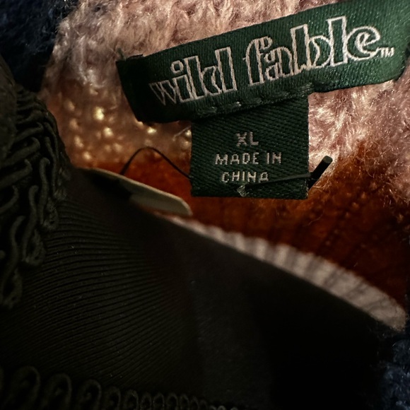 Wild Fable Navy, Pink, and Orange Striped Cardigan - Picture 3 of 4